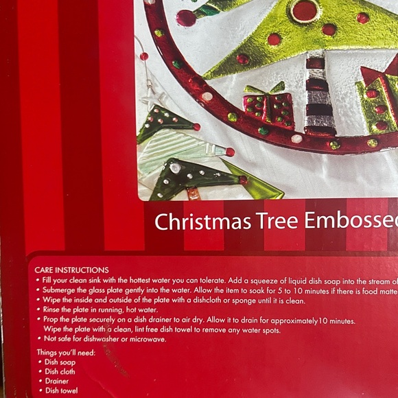 National Imports • Christmas Tree • Embossed Glass Plate • New W/ Box - Picture 8 of 10